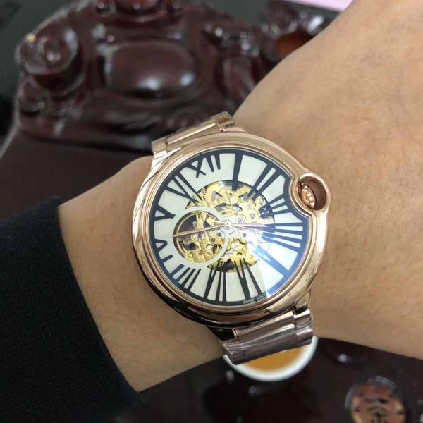 

new brand luxury mens watches diamond designer leisure watches sculpting hollow literal original sport man watch stainless, Slivery;brown