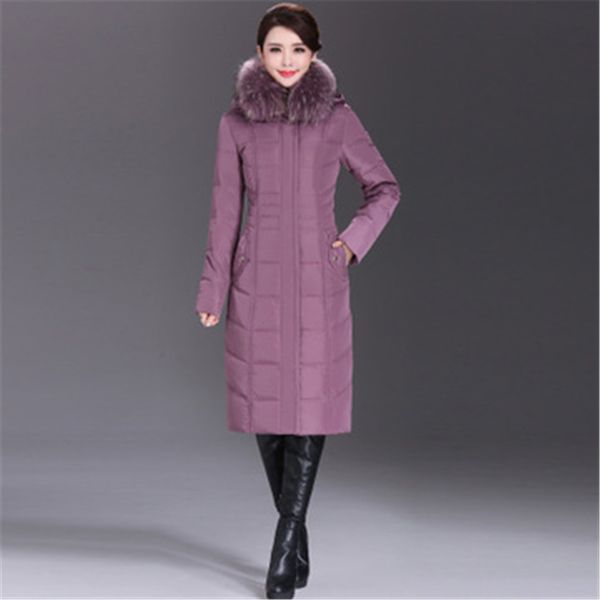 

2019 зима женщины утка вниз пальто парка долго сверхлегких естественное перо real raccoon меха роскошь высокого качества утка пуховик nz19.1, Black