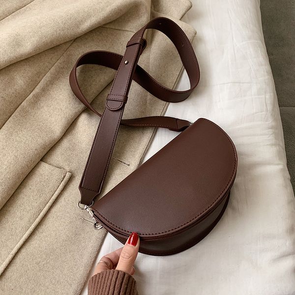 

мода crossbody сумка для женщин седло сумки pu кожи плеча сумки полукруг сумки французский ниша design bag
