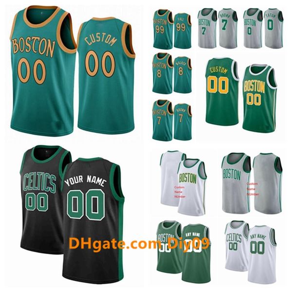 

custom boston celtics jersey jaylen 7 brown jayson 0 tatum marcus 36 smart 11 irving city swingman edition basketball jerseys green, Black;red