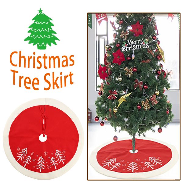 

christmas tree decorations 90 cm christmas tree skirt bottom apron snowflake tree skirt splicing velcro scene layout fabric art suede