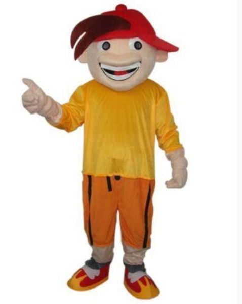 

2019 discount factory sale boy in red hat cool size mascot costume ing, Red;yellow