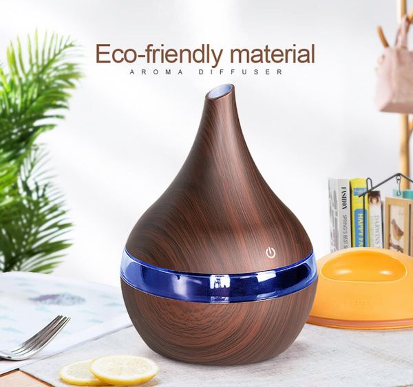 

New 300ml u b electric aroma air diffu er wood ultra onic air humidifier e ential oil cool mi t maker for home hipping