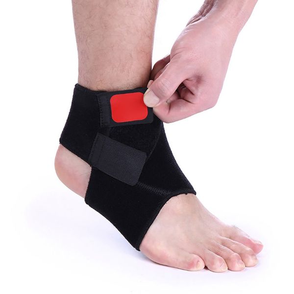

1pc ankle support elastic breathable adjustable polyester foot heel cover protective wrap sportswear, Blue;black