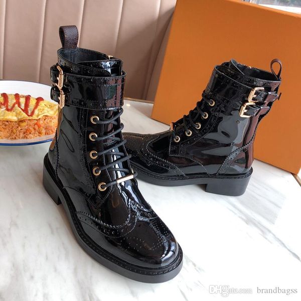 

fashion casual shoes 2020 new ladies booties leather platform martin boots laser punching style motorcycle boots size 35-40, Black