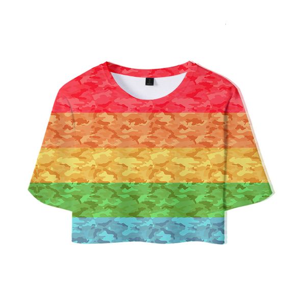 

2019 lgbt hoodies 3d digital printing female paragraph trend navel exposed short sleeve t shirt hoodie, Blue;black