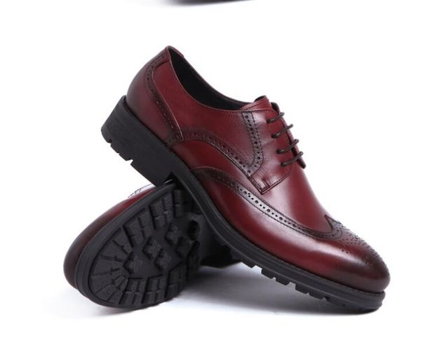 

purple blue white men shoes work wear style round toe soft-sole cowhide wedding fashion oxfords homme with box, Black