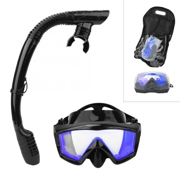 

1 set anti-fog diving goggles set snorkeling equipment m308 electroplating glasses breathing tube hand bag