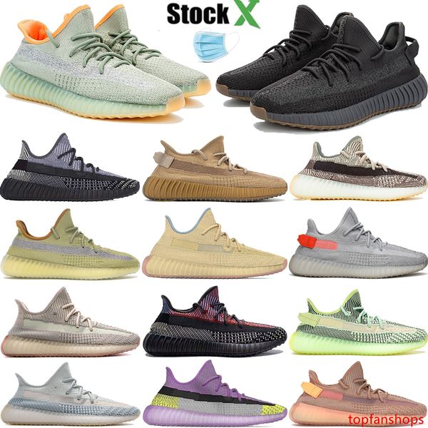 

new desert sage cinder oreo earth tail light marsh sulfur linen zyon 3m reflective kanye west v2 running shoes men women designer trainers