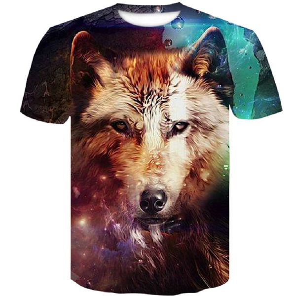 

harajuku wolf 3d print funny cool t-shirt men/women summer 2019 brand hip hop tees tshirts fashion tshirt men 4xl, White;black