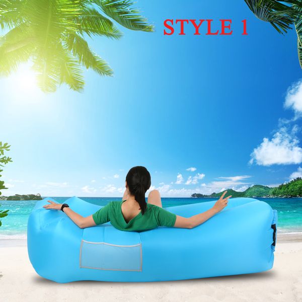 

light sleeping bag waterproof inflatable bag lazy sofa camping sleeping bags air bed beach lounge chair built-in pillow
