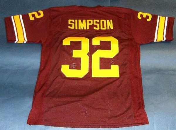 

custom men youth women vintage #32 oj simpson usc trojans heisman nc college football jersey size s-4xl or custom any name or number jersey, Black
