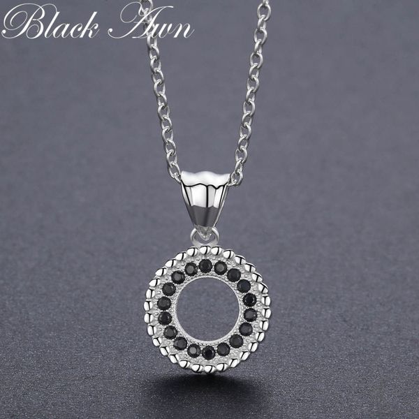 

classic 2.9g 925 sterling silver fine jewelry trendy round engagement necklaces & pendants for women bijoux p193