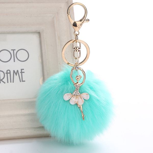 

zoeber подделнй rabbit fur ball keychain pompom key chain pom pom кола дл клей ballet ангел fourrure помпон, Silver