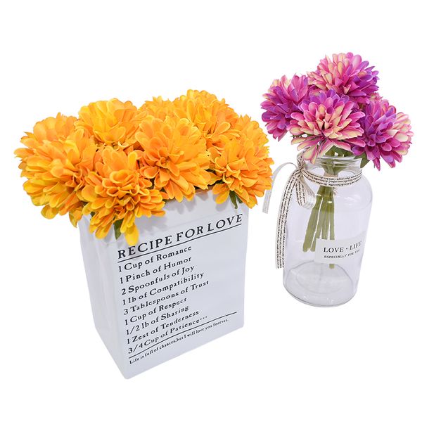 

6pcs/bunch artificial dandelion flower silk daisy hyacinth flower wedding holding decoration for home party garden decor