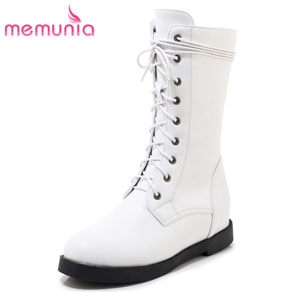 

memunia 2020 new arrival ankle boots women solid colors round toe low heels casual shoes autumn winter riding boots woman, Black