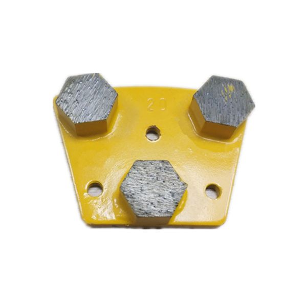 

diamond trapezoid grinding shoes three hexagon segments concrete grinding pads for coating removal 12pcs