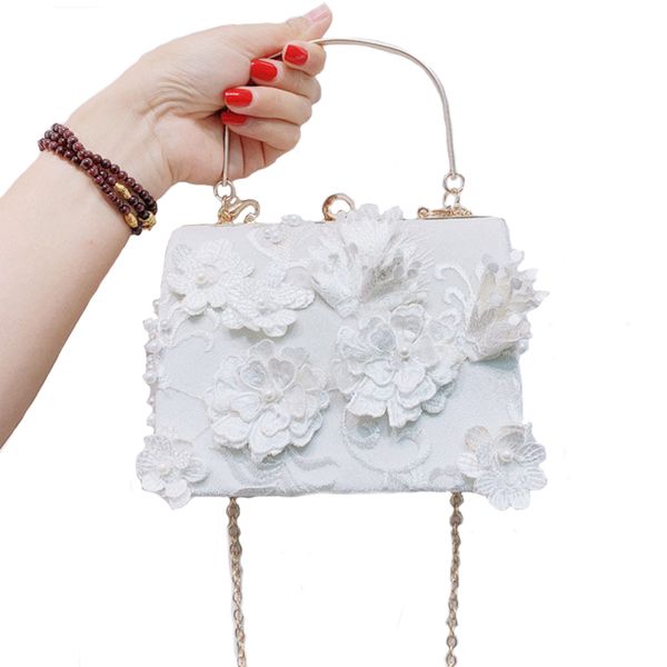 

fggs-women's luxury evening dress floral square party wallet handbag flower wedding female clutch
