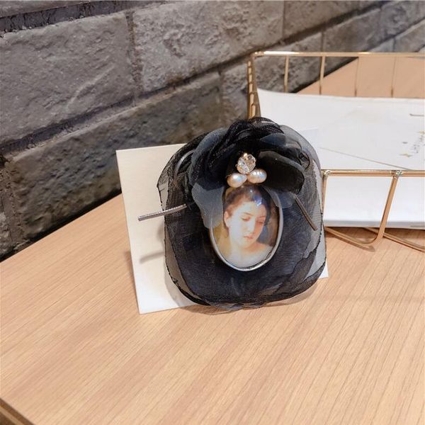 

fashion- brooch original design gradient chiffon fabric drawing pin buckle badge brooch, Gray