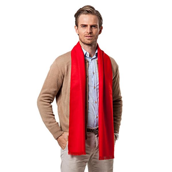 

christmas gift long red grey brown red cashmere scarf men autumn winter warm wool scarves male bufandas pure color, Blue;gray