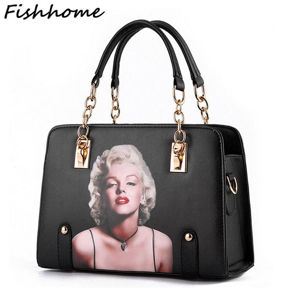 

женщины мэрилин монро печати сумки сумка высокого качества высокая емкость shell сумка плеча женский марка дизайнер zhp29