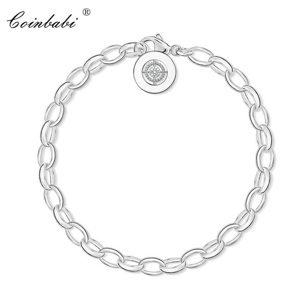 

bracelets link chain 925 sterling silver special fashion bracelet club jewelry for women thomas charm trendy gift fit charms, Golden;silver
