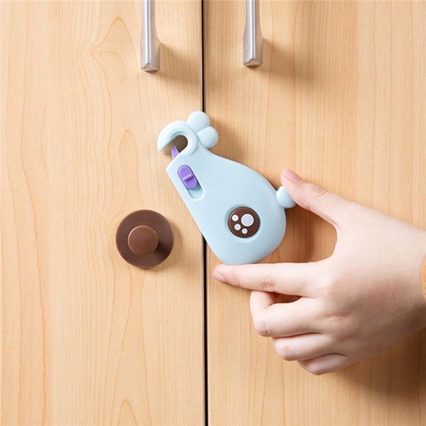 

new baby safety lock whale children security protection for cabinet corner refrigerator window closet wardrobe child safe lock