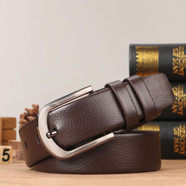 

design business belt imported genuine leather fashionable big shoes men's belt, Black;brown