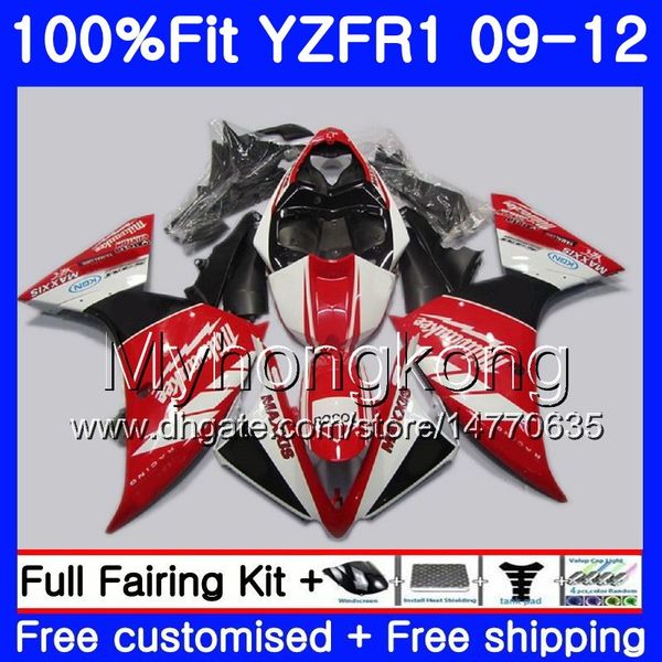 Iniezione per YAMAHA YZF 1000 R 1 YZF R1 2009 2010 2011 2012 241HM.49 YZF-1000 YZF-R1 YZF1000 telaio rosso stcok YZFR1 09 10 11 12 Kit carenatura