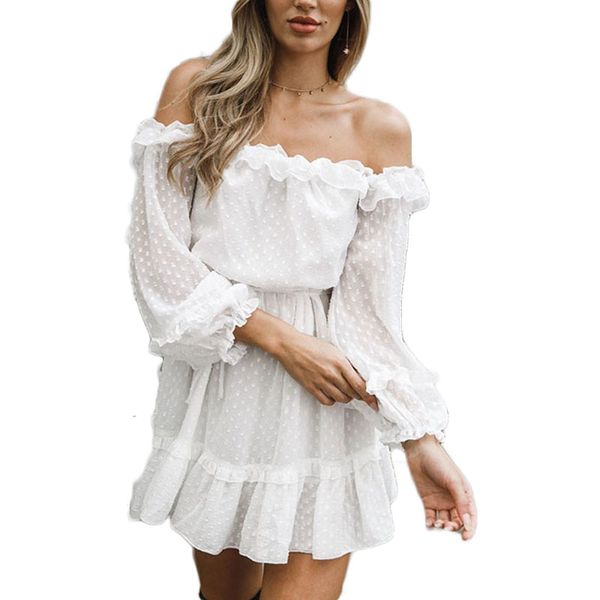

oem off-shoulder pure white beach dress for women, Blue;gray