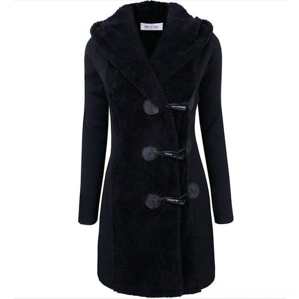 

тонкий и утолщенной большой размер пряжки с капюшоном шерстяных женщин тонкий и утолщенной рог большого размера рог пряжки с капюшоном шерст, White