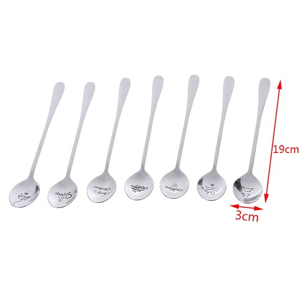 

1pc metal merry christmas spoons xmas party tableware pendants drop ornaments christmas table decor for home gift christmas decorations