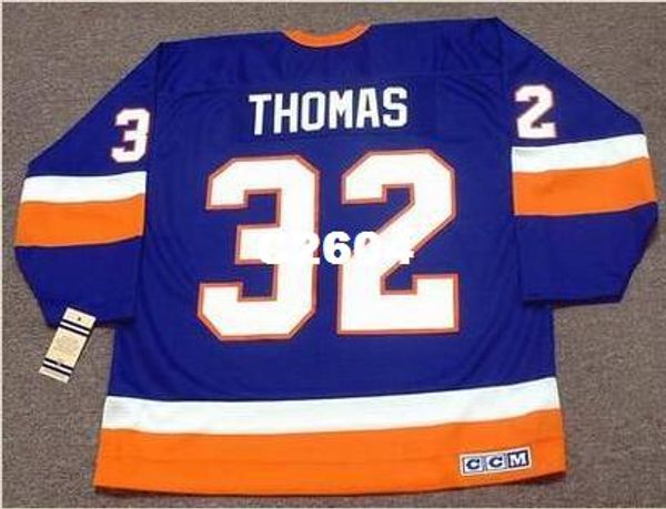 

men #32 steve thomas new york islanders 1993 ccm vintage retro away home hockey jersey or custom any name or number retro jersey, Black;red
