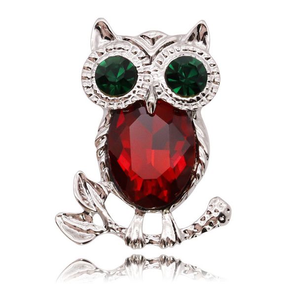 

high archives rhinestone owl brooch electroplate alloy animal women's brooch clothing accessories pin, Gray