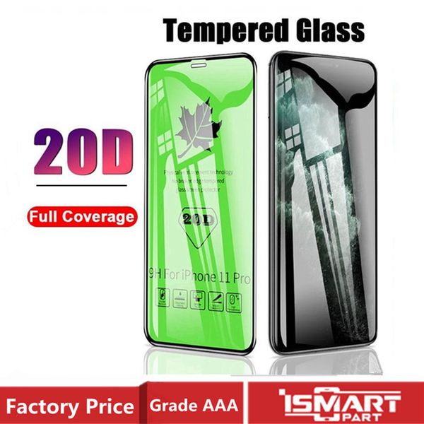 

20d full cover screen protector for iphone 11 pro max tempered glass x xs xsmax xr 8 7 6 6s plus bulletproof glass