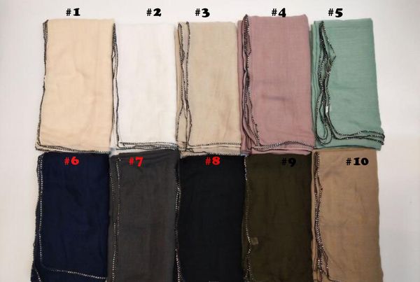 

2018 fashion women rehinestone pattern cotton square scarf shawls 10colors 10pcs/lot