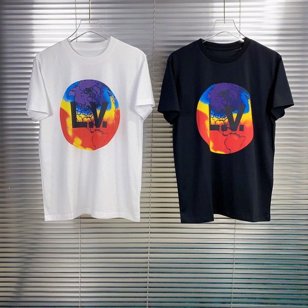 

2020 париж последние весенние и летние цвета земля печать высокое качество европейский мужской дизайнер мода дикий высокого класса черный бе, White;black