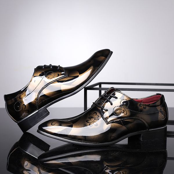 

good quality men brand leather shoes flats size 38-44 new fashion men dress shoes business formal oxfords, Black