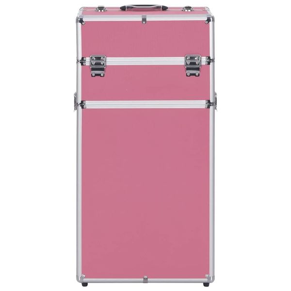 

pink aluminum trolley case for cosmetics pet supplies home garden