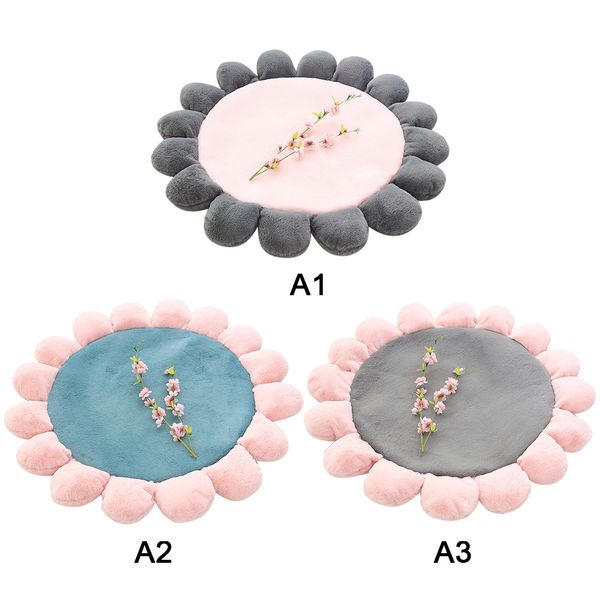 

1.1m 3d round flower shape rug living room stretch carpets mat play mat baby room crawling pad folding baby carpet