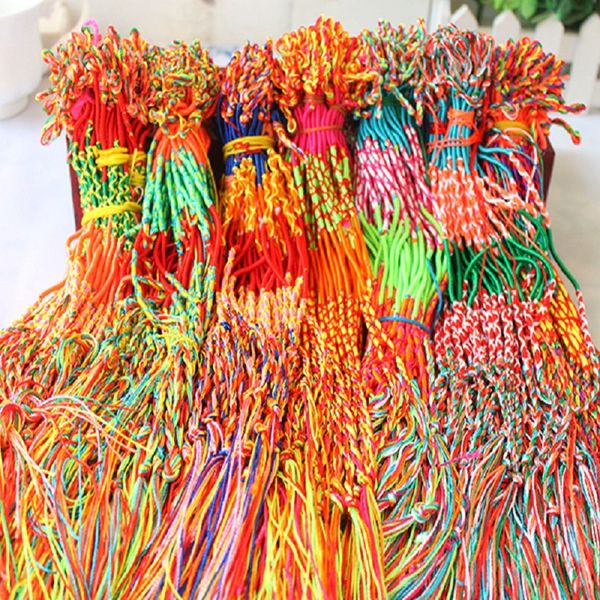 

wholesale 200pcs bohemia women's mixed handmade silk knot chains bracelets wristbands brand new dropshipping party gifts friendship bra, Golden;silver