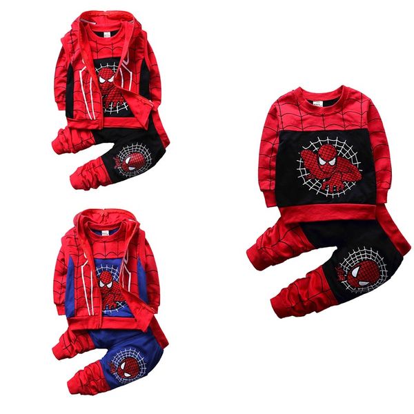 

New Boy Kids Clothing sets Spiderman 3 PCS Sets t shirt +pants+vest coat Spring Fall Fashion Design100 % cotton