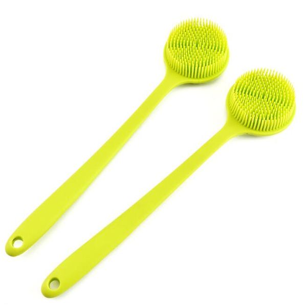 

Hot elling product long handle bath bru he ilica gel bru he rubbing bath ball rubbing back bath product package product