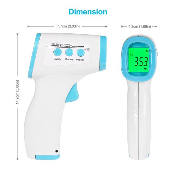

in stock baby thermometer infrared non-contact forehead digital thermometer gun for baby adults dropshipping wholesale fast ship, Black;white