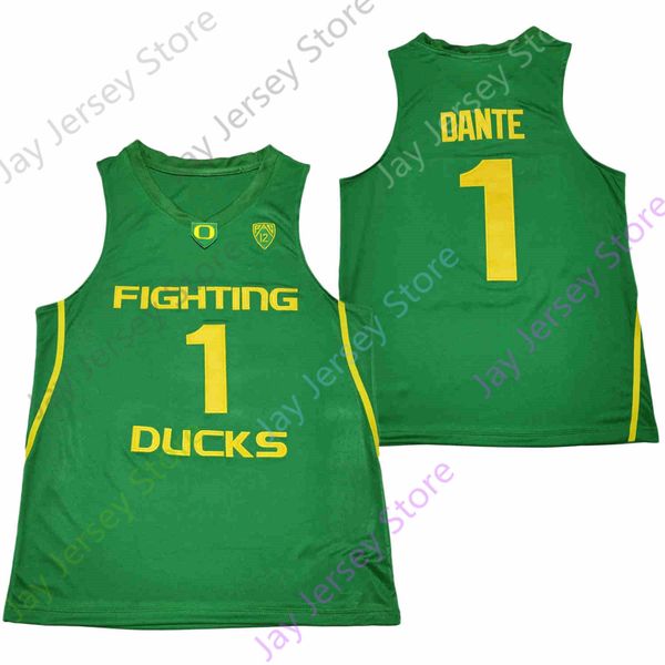 

2020 new oregon ducks college basketball jersey ncaa 1 dante green black all stitched and embroidery men youth size, Black;red