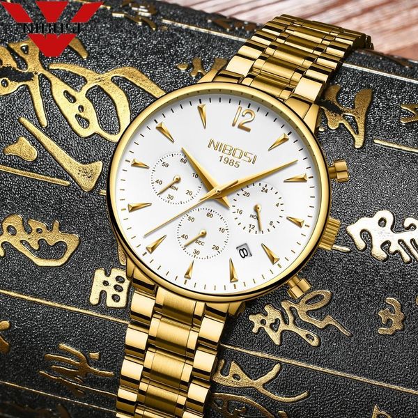

nibosi fashion mens watches luxury business quartz watch relogio masculino men watch sport waterproof wrist watch herrenuhren, Slivery;brown