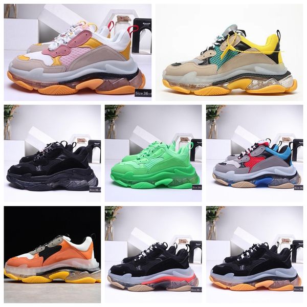 

e07 2020 17fw triple-s dad sean wotherspoon blue mens casual shoes animal leopard classic athletic women sneakers trainers