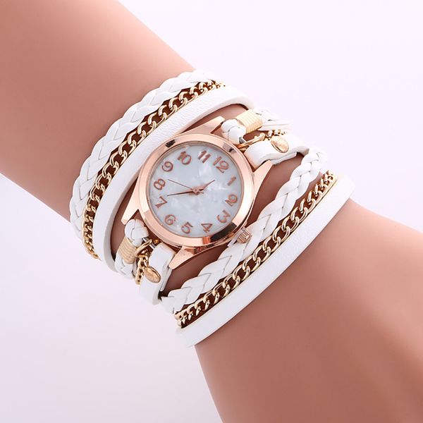 

fashion bracelet watch weave leather bracelet lady women wrist watch zegarek damski 2019, Slivery;brown