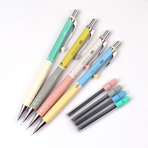 

0.3mm cute colorful plastic mechanical pencil simple fresh automatic pencil set for school supplies korean kawaii stationery, Blue;orange