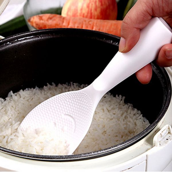 

3pcs/set white rice paddle stand rice spoon non stick rice scoop sauce ladle household dinner kitchen tool gadgets